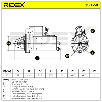 Starter RIDEX 2S0350 2S0350 - photo 7