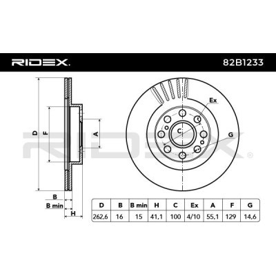 Brake Disc RIDEX 82B1233 82B1233 - photo 3