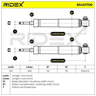 Shock Absorber RIDEX 854S1700 854S1700 - photo 4