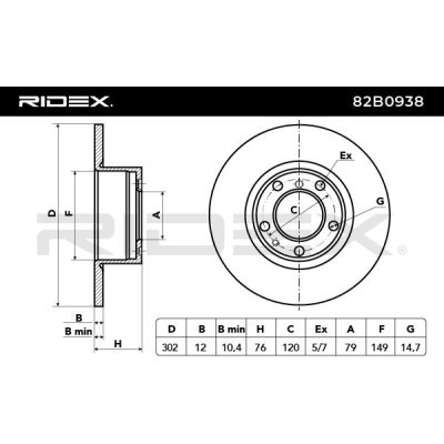 Brake Disc RIDEX 82B0938 82B0938 - photo 3