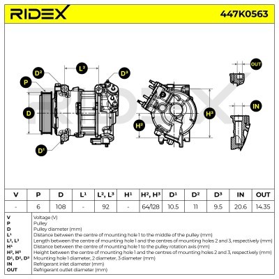 Compressor, Air Conditioning 447K0563 - photo 7