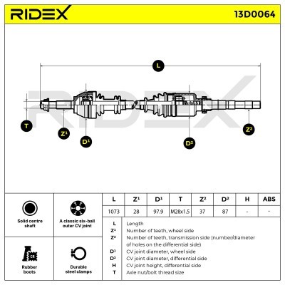 Drive Shaft RIDEX 13D0064 13D0064 - photo 6