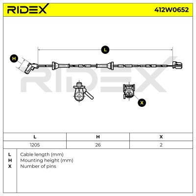 ABS Sensor RIDEX 412W0652 412W0652 - photo 6