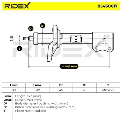 Shock Absorber RIDEX 854S0617 854S0617 - photo 4