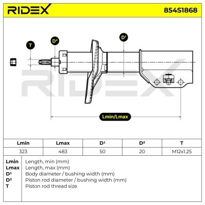 Shock Absorber RIDEX 854S1868 854S1868 - photo 6