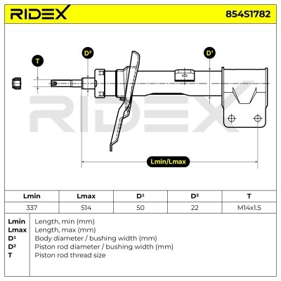 Shock Absorber RIDEX 854S1782 854S1782 - photo 8