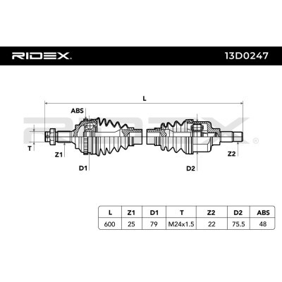 Drive Shaft RIDEX 13D0247 13D0247 - photo 6