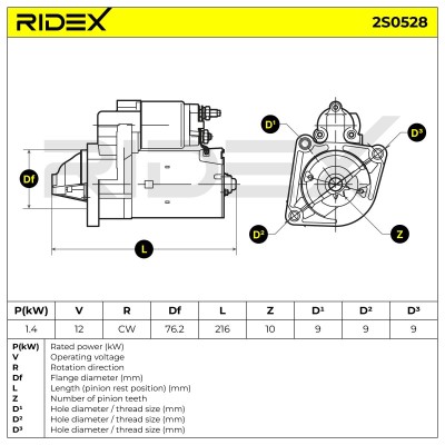 Starter RIDEX 2S0528 2S0528 - photo 7
