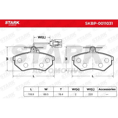 Brake Pads Set Stark SKBP-0011031 SKBP-0011031 - photo 3