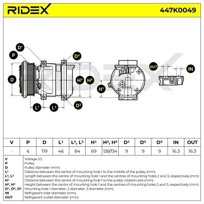 Compressor, Air Conditioning CHEVROLET, DAEWOO 447K0049 - photo 5