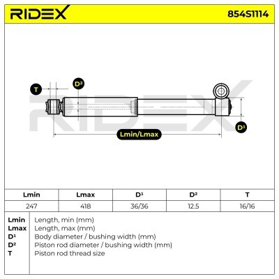 Shock Absorber RIDEX 854S1114 854S1114 - photo 6