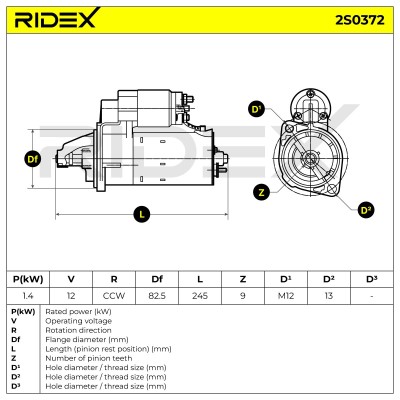 Starter RIDEX 2S0372 2S0372 - photo 6
