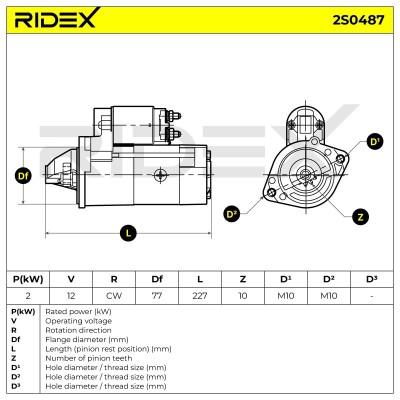 Starter RIDEX 2S0487 2S0487 - photo 6