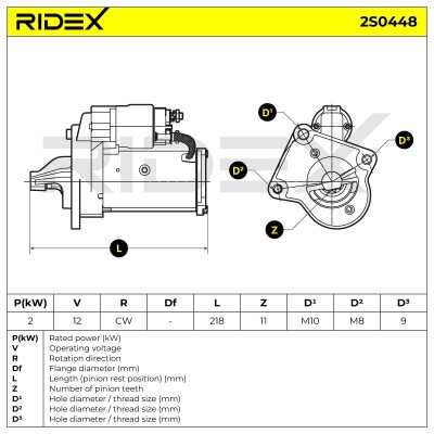 Starter RIDEX 2S0448 2S0448 - photo 7