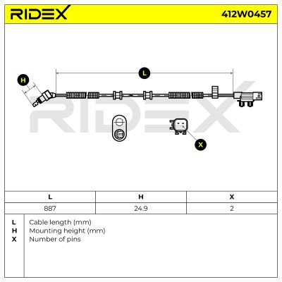 ABS Sensor RIDEX 412W0457 412W0457 - photo 6