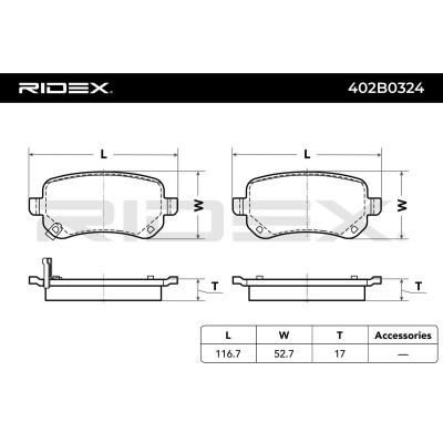 Brake Pads Set RIDEX 402B0324 402B0324 - photo 3
