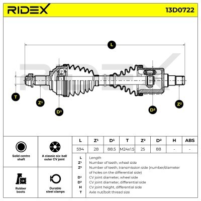Drive Shaft RIDEX 13D0722 13D0722 - photo 7