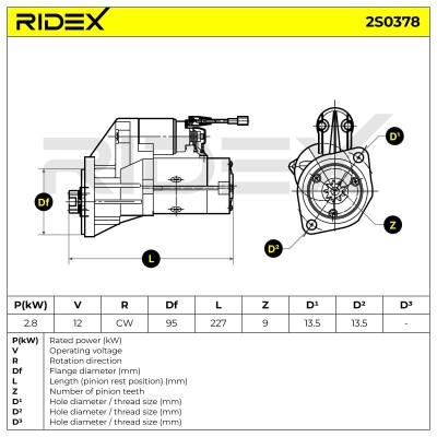 Starter RIDEX 2S0378 2S0378 - photo 7
