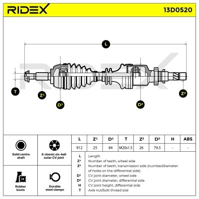 Drive Shaft RIDEX 13D0520 13D0520 - photo 7