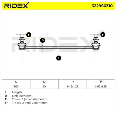 Stabilizer Link RIDEX 3229S0310 3229S0310 - photo 7