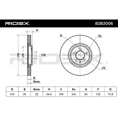 Brake Disc RIDEX 82B2006 82B2006 - photo 6