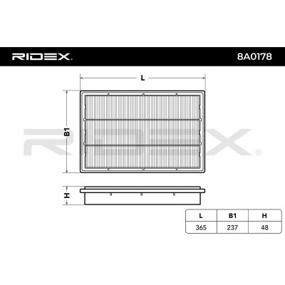 Air Filter RIDEX 8A0178 8A0178 - photo 3