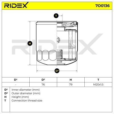 Oil Filter RIDEX 7O0136 7O0136 - photo 5