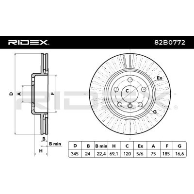 Brake Disc RIDEX 82B0772 82B0772 - photo 4