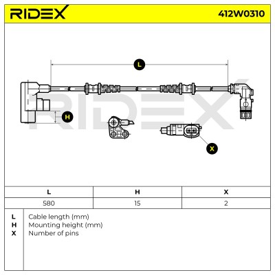 ABS Sensor RIDEX 412W0310 412W0310 - photo 6