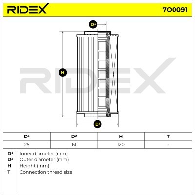 Oil Filter RIDEX 7O0091 7O0091 - photo 3