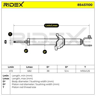 Shock Absorber RIDEX 854S1100 854S1100 - photo 5