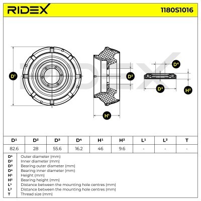 Strut Support Bearing Front RIDEX 1180S1016 1180S1016 - photo 5