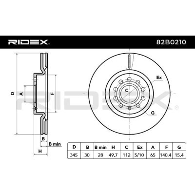 Brake Disc RIDEX 82B0210 82B0210 - photo 2