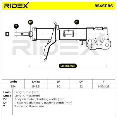 Shock Absorber RIDEX 854S1186 854S1186 - photo 7
