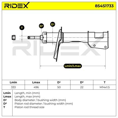 Shock Absorber RIDEX 854S1733 854S1733 - photo 8