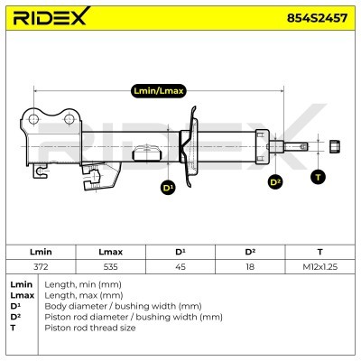 Shock Absorber RIDEX 854S2457 854S2457 - photo 8