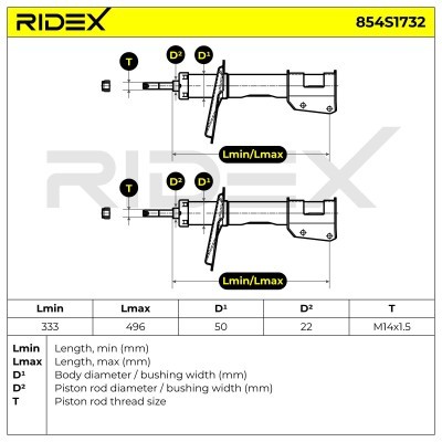 Shock Absorber RIDEX 854S1732 854S1732 - photo 8