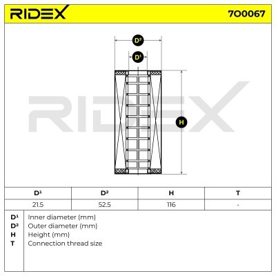 Oil Filter RIDEX 7O0067 7O0067 - photo 6