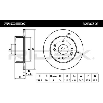 Brake Disc RIDEX 82B0301 82B0301 - photo 3