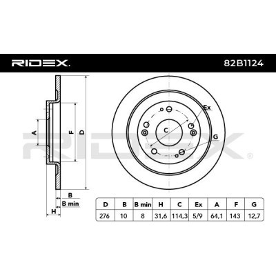 Brake Disc RIDEX 82B1124 82B1124 - photo 3