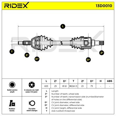 Drive Shaft RIDEX 13D0010 13D0010 - photo 7