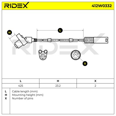 ABS Sensor RIDEX 412W0332 412W0332 - photo 7
