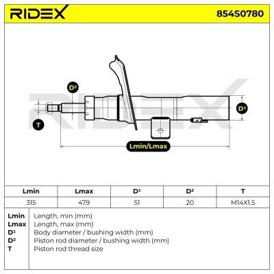 Shock Absorber RIDEX 854S0780 854S0780 - photo 8