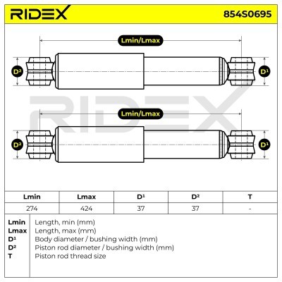 Shock Absorber RIDEX 854S0695 854S0695 - photo 6