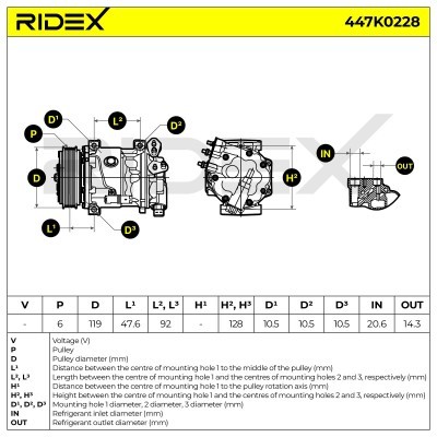 Compressor, Air Conditioning 447K0228 - photo 7