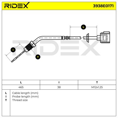 Exhaust gas temperature sensor RIDEX 3938E0171 3938E0171 - photo 6