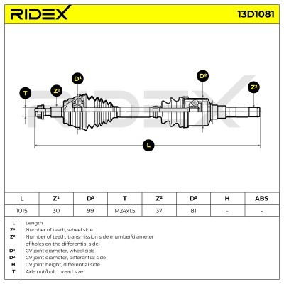 Drive Shaft RIDEX 13D1081 13D1081 - photo 7