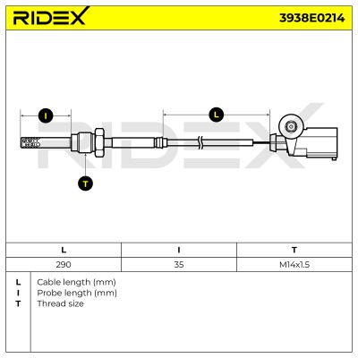 Exhaust gas temperature sensor RIDEX 3938E0214 3938E0214 - photo 6