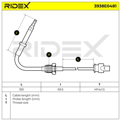 Exhaust gas temperature sensor RIDEX 3938E0481 3938E0481 - photo 6