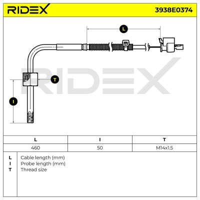 Exhaust gas temperature sensor RIDEX 3938E0374 3938E0374 - photo 6